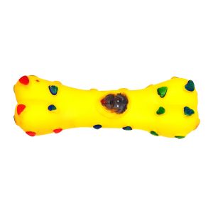 Kość zabawka gumowa dla psa żółta