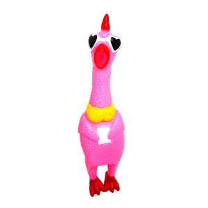 Kurczak skrzeczący, gumowa zabawka różowy