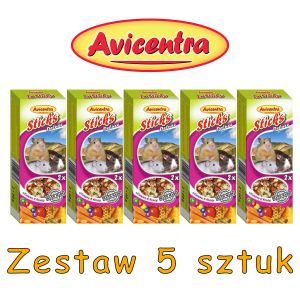 Sticks Deluxe Mały gryzoń: witaminy + miód ZESTAW 5 SZTUK