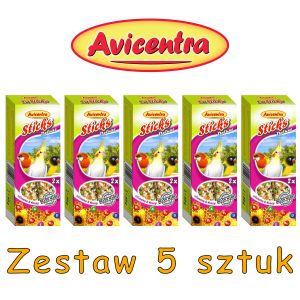 Sticks Deluxe Średnia Papuga: witaminy + miód ZESTAW 5 SZTUK