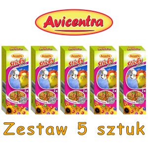 Sticks Deluxe Papużka falista: witaminy + miód ZESTAW 5 SZTUK
