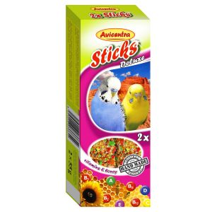 Sticks Deluxe Papużka falista: witaminy + miód ZESTAW 5 SZTUK