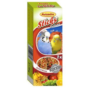 Sticks Deluxe Papużka falista: owoce + miód ZESTAW 5 SZTUK