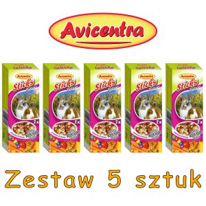 Sticks Deluxe Króliki i Gryzonie: witaminy + miód ZESTAW 5 SZTUK