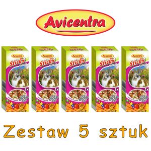 Sticks Deluxe Króliki i Gryzonie: witaminy + miód ZESTAW 5 SZTUK