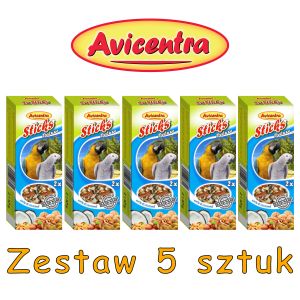 Sticks Deluxe Duża papuga: kokos + orzechy ZESTAW 5 SZTUK